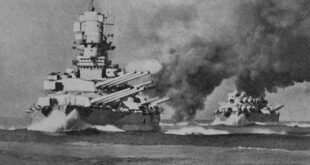 italian battleships firing