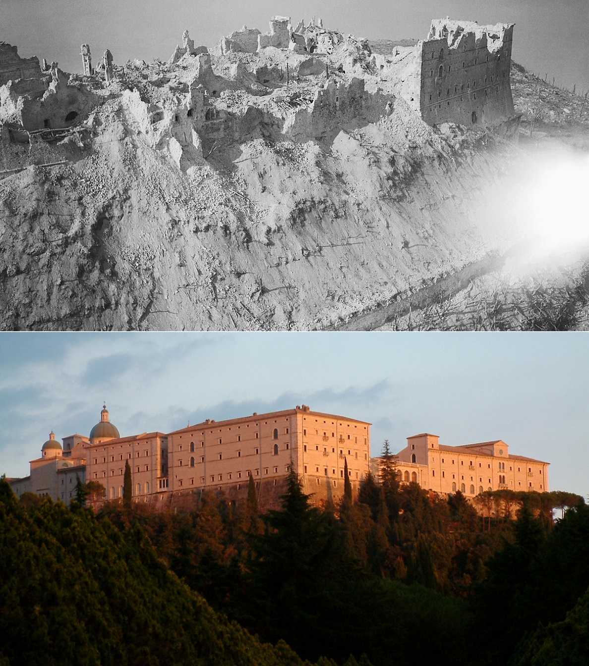 then and now monte cassino abbey ww2