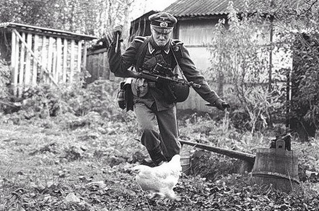 ww2 german soldier chicken funny