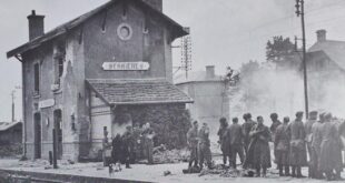 bernieres sur mer train station german soldiers